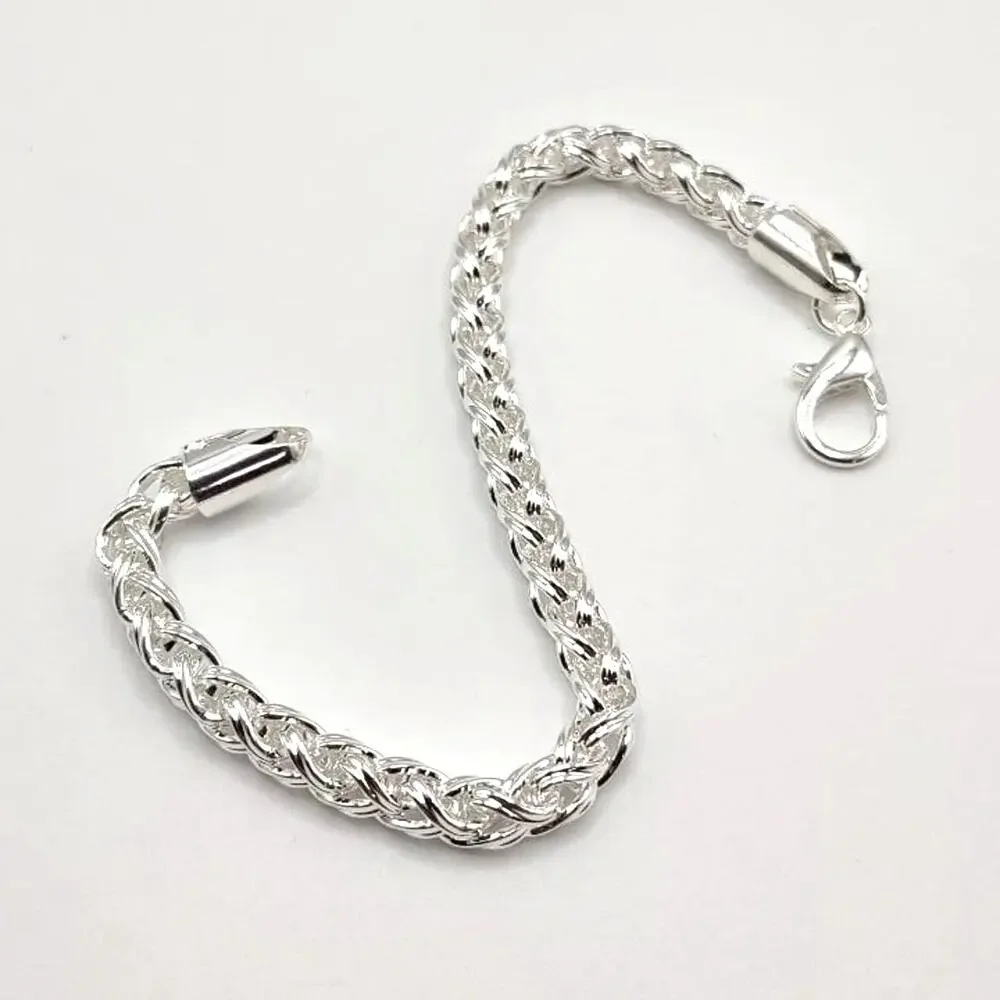 925 Sterling Silver Bracelet Braided Byzantine Valentines Birthday Gift - New!